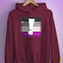 Asexual Pride Flag Exclamation Point Hoodie - Maroon